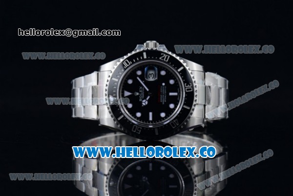 Rolex Sea-Dweller Swiss ETA 2836/Super Swiss ETA 2836/Rolex 3235 Automatic Steel Case/Bracelet with Black Dial White Dot Markers - 1:1 Original (BP) - Click Image to Close